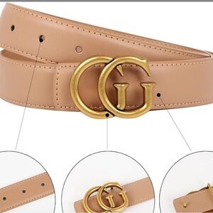 🔥 GG Beige belt/never wore. Will fit up to 34 waist size 8-12.